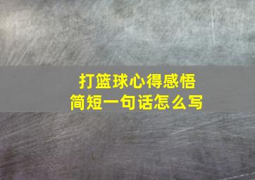 打篮球心得感悟简短一句话怎么写