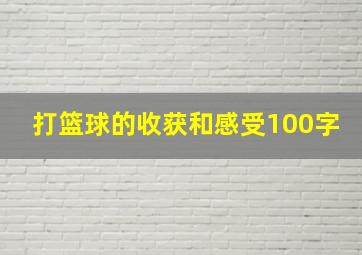 打篮球的收获和感受100字