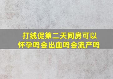 打绒促第二天同房可以怀孕吗会出血吗会流产吗