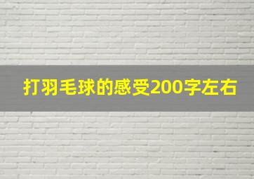 打羽毛球的感受200字左右