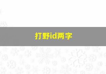 打野id两字