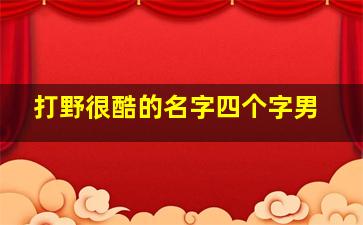 打野很酷的名字四个字男