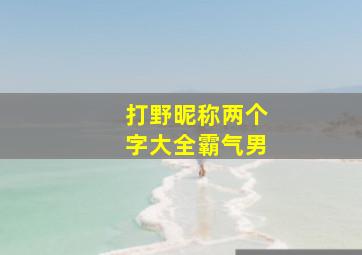 打野昵称两个字大全霸气男