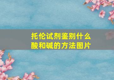 托伦试剂鉴别什么酸和碱的方法图片