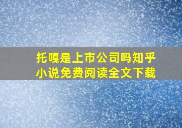 托嘎是上市公司吗知乎小说免费阅读全文下载