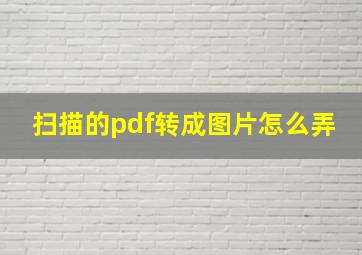 扫描的pdf转成图片怎么弄