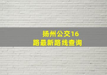 扬州公交16路最新路线查询