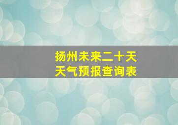 扬州未来二十天天气预报查询表