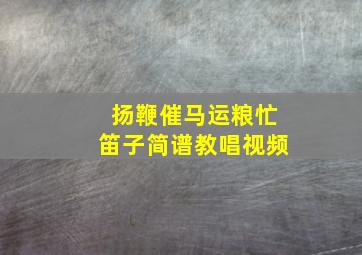 扬鞭催马运粮忙笛子简谱教唱视频