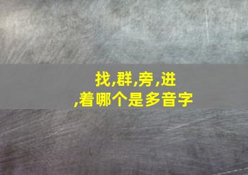 找,群,旁,进,着哪个是多音字