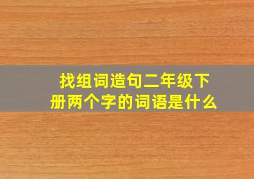 找组词造句二年级下册两个字的词语是什么