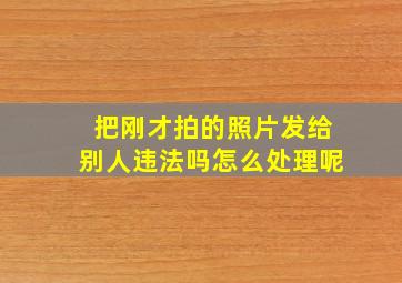 把刚才拍的照片发给别人违法吗怎么处理呢