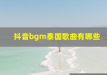 抖音bgm泰国歌曲有哪些