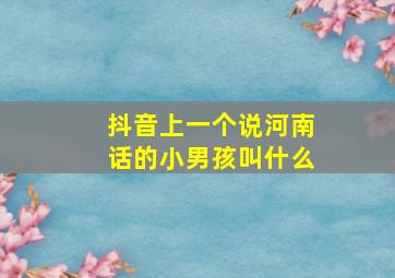 抖音上一个说河南话的小男孩叫什么