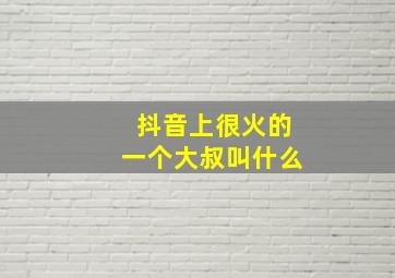 抖音上很火的一个大叔叫什么