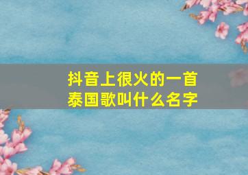 抖音上很火的一首泰国歌叫什么名字