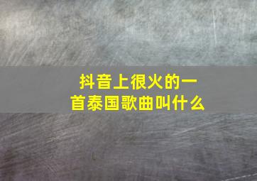 抖音上很火的一首泰国歌曲叫什么