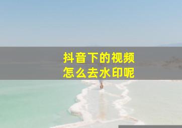 抖音下的视频怎么去水印呢