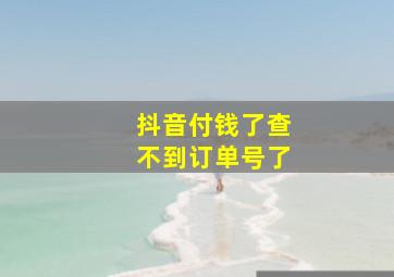 抖音付钱了查不到订单号了