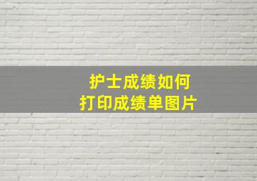 护士成绩如何打印成绩单图片