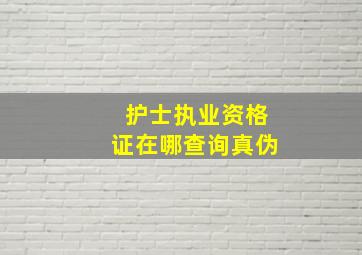 护士执业资格证在哪查询真伪