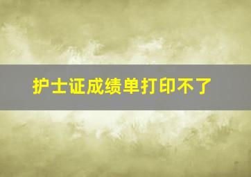 护士证成绩单打印不了