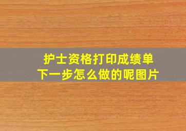 护士资格打印成绩单下一步怎么做的呢图片