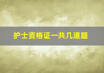 护士资格证一共几道题