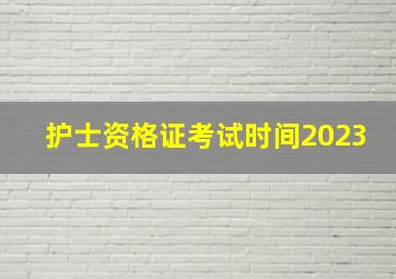 护士资格证考试时间2023