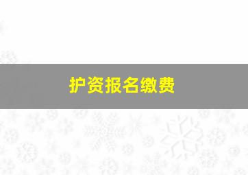 护资报名缴费