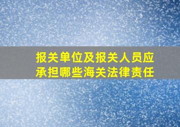 报关单位及报关人员应承担哪些海关法律责任