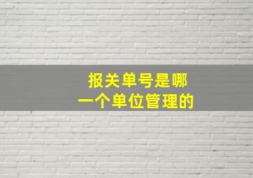 报关单号是哪一个单位管理的