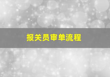 报关员审单流程