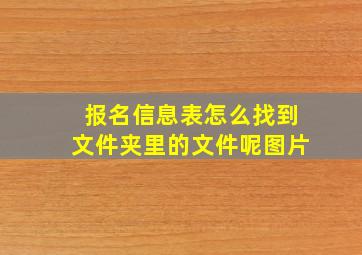 报名信息表怎么找到文件夹里的文件呢图片