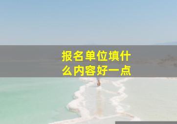 报名单位填什么内容好一点