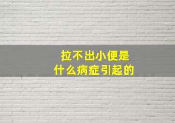 拉不出小便是什么病症引起的