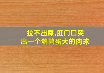 拉不出屎,肛门口突出一个鹌鹑蛋大的肉球