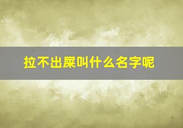 拉不出屎叫什么名字呢