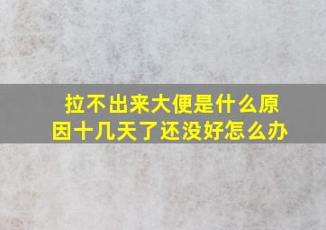 拉不出来大便是什么原因十几天了还没好怎么办