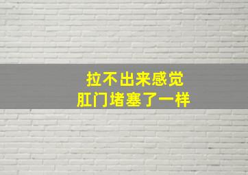 拉不出来感觉肛门堵塞了一样