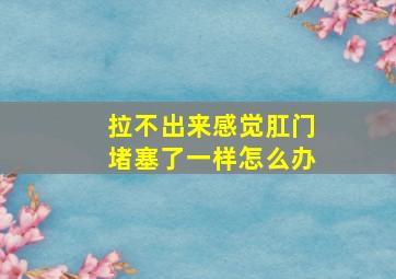 拉不出来感觉肛门堵塞了一样怎么办