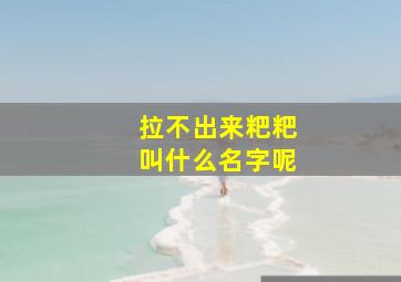 拉不出来粑粑叫什么名字呢