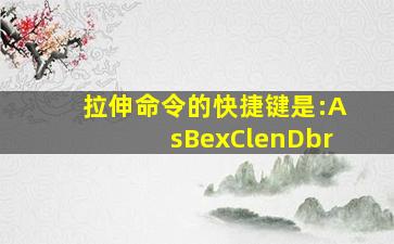 拉伸命令的快捷键是:AsBexClenDbr