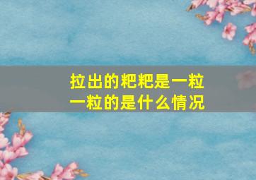 拉出的粑粑是一粒一粒的是什么情况