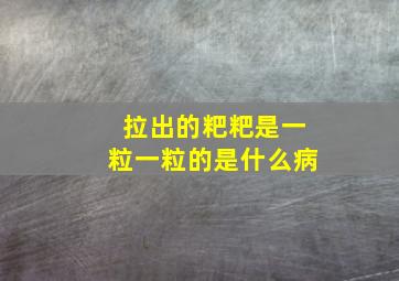 拉出的粑粑是一粒一粒的是什么病