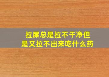 拉屎总是拉不干净但是又拉不出来吃什么药