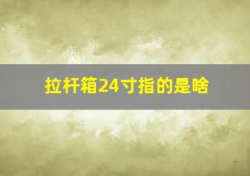 拉杆箱24寸指的是啥