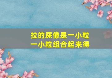 拉的屎像是一小粒一小粒组合起来得