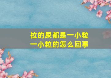 拉的屎都是一小粒一小粒的怎么回事