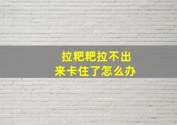 拉粑粑拉不出来卡住了怎么办